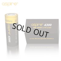 Aspire - INR 26650 リチウムイオン充電池【フラットトップ／4300mAh／Max40A】