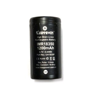 画像1: KEEPPOWER - IMR 18350 リチウムマンガン充電池【フラットトップ1200mAh／Max15A】