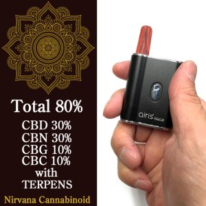 画像1: （高濃度TC80%配合） Nirvana Cannabinoid - CBD カンナビノイド  カートリッジ & Airis MysticaII ヴェポライザーセット（日本語説明書付き）