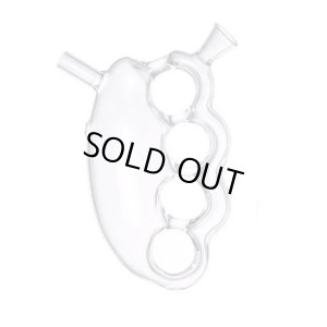 画像1: メリケンサック型 ガラス バブラー パイプ