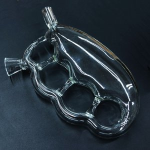 画像3: メリケンサック型 ガラス バブラー パイプ