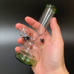 画像5: Glass Mini Bong 3Rings ミニ ガラスボング 14cm