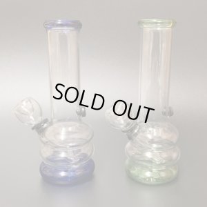 画像1: Glass Mini Bong 3Rings ミニ ガラスボング 14cm