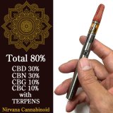 （高濃度TC80%配合）  Nirvana Cannabinoid - CBD カンナビノイド カートリッジ 0.5ml 　ヴェポライザーセット（すぐに使えるスターターキット）