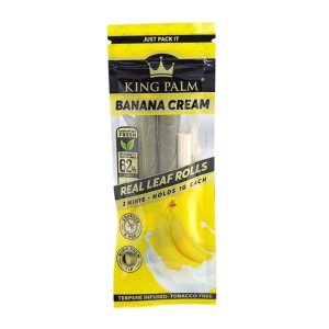 画像1: KING PALM - Mini Pre-Rolled Banana Cream ナチュラルリーフラップ 2本入り