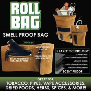 画像2: 【ニオイが漏れないバッグ】 Smokezilla - Canvas Smell Proof Roll Bag 