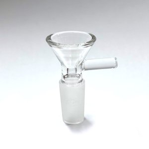 画像1: Clear Glass on Glass Bowl with Handle - ガラスボング　水パイプ用　火皿 ／ 14mm オス型