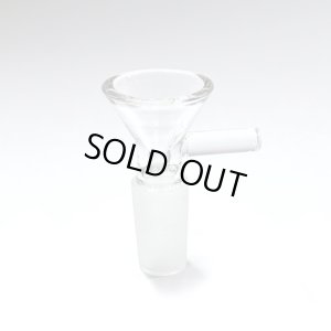 画像1: Clear Glass on Glass Bowl with Handle - ガラスボング　水パイプ用　火皿 ／ 14mm オス型