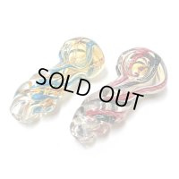 Color Changing Striped Twisted Glassスモール ガラスパイプ