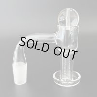Flat Top Quartz Banger With Hollow Bubble Cap Ball & Terp Pillar フラットトップ クォーツ バンガー バブルキャップ＆タープピラー付き （WAX・ダブリグ用 火皿）