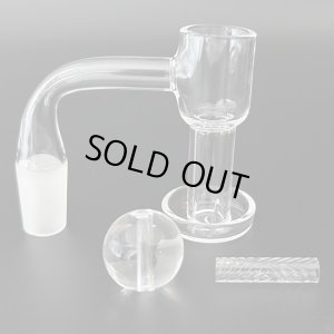 画像2: Flat Top Quartz Banger With Hollow Bubble Cap Ball & Terp Pillar フラットトップ クォーツ バンガー バブルキャップ＆タープピラー付き （WAX・ダブリグ用 火皿）