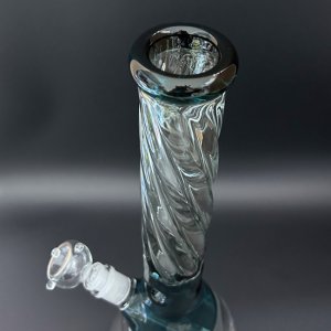 画像7: Stripe Twist Green Bubble ストライプ ツイスト グリーンバブル  アイスガラス ボング 41cm