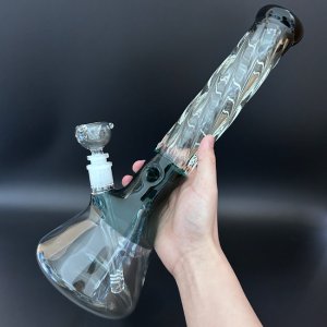 画像8: Stripe Twist Green Bubble ストライプ ツイスト グリーンバブル  アイスガラス ボング 41cm