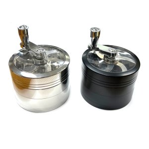 画像1: 4pc Metal Crank Grinder ハンドル付き グラインダー φ60mm