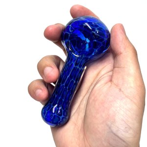 画像5: Cellular Blue Glass Spoon Pipe ガラスパイプ