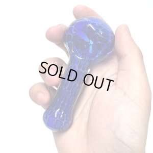 画像5: Cellular Blue Glass Spoon Pipe ガラスパイプ
