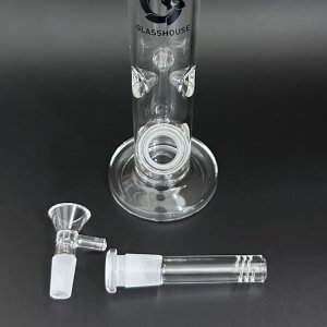 画像6: GLASS HOUSE - Pinched Straight Tube Glass Water Pipe  アイス ガラスボング  20cm