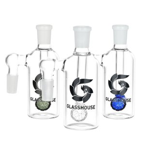 画像1: GLASS HOUSE - Diffuser Ash Catcher ガラスボング用 拡張チャンバーパーツ 90°（14mm）