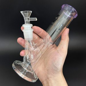 画像7: GLASS HOUSE - Pinched Straight Tube Glass Water Pipe  アイス ガラスボング  20cm