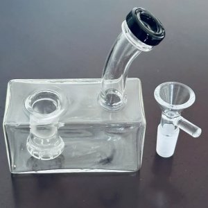 画像3: Rectangle Thick Glass Water Pipe ミニ ガラスボング 