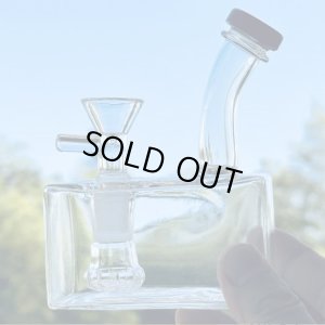 画像1: Rectangle Thick Glass Water Pipe ミニ ガラスボング 
