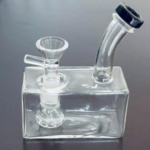 画像2: Rectangle Thick Glass Water Pipe ミニ ガラスボング 