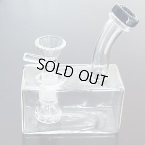 画像2: Rectangle Thick Glass Water Pipe ミニ ガラスボング 