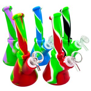 画像1: Mini Silicone Beaker Bong ミニシリコン ビーカー ボング 17cm