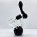 画像1: Heady Smoking Pipes - Black Hookah Bubbler  ガラスバブラー  (1)