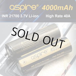 画像: Aspire - INR21700 リチウム充電池【フラットトップ／4000mAh／MAX40A】