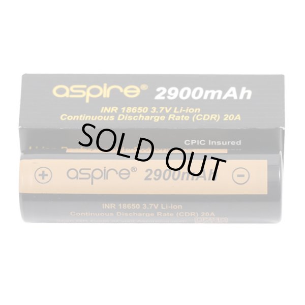 画像1: Aspire - INR 18650 リチウムイオン充電池 【フラットトップ／2900mAh／CDR20A】 (1)