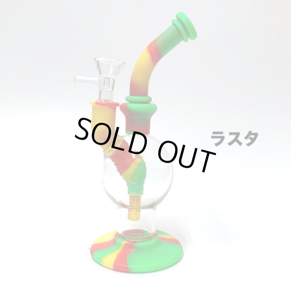 画像4: カラフルシリコン with ガラスチャンバーボング (4)