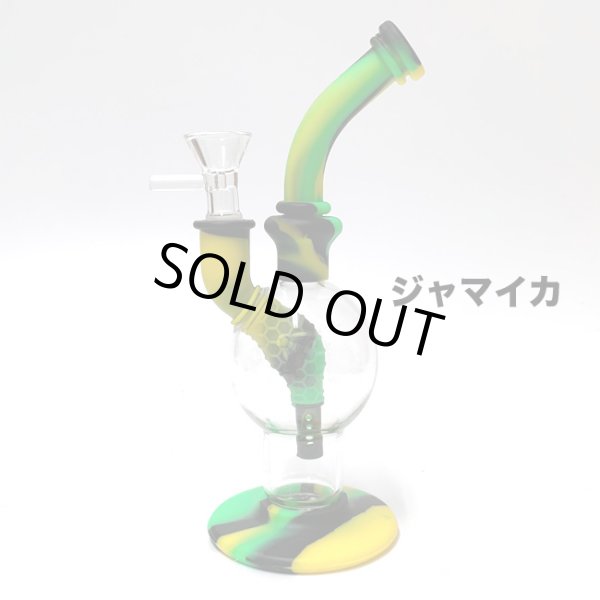 画像5: カラフルシリコン with ガラスチャンバーボング (5)