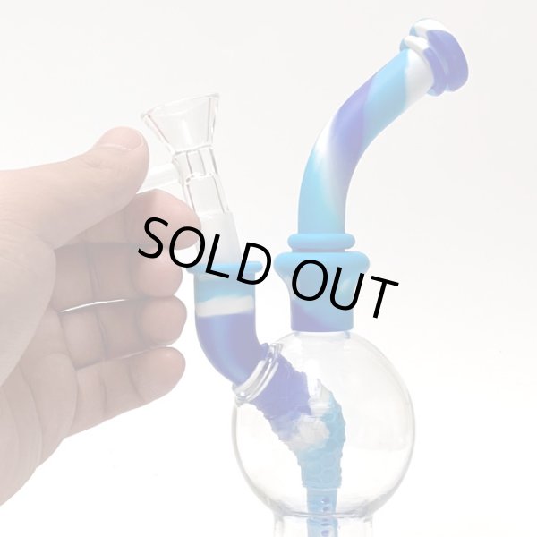 画像7: カラフルシリコン with ガラスチャンバーボング (7)