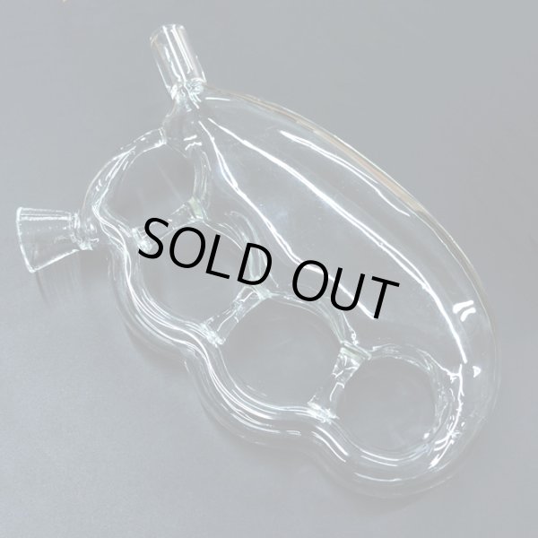 画像3: メリケンサック型 ガラス バブラー パイプ (3)