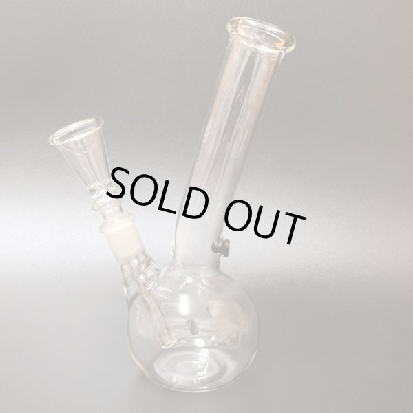 画像1: 7inch Clear Glass Bong Flask  ガラスボング 18cm (1)