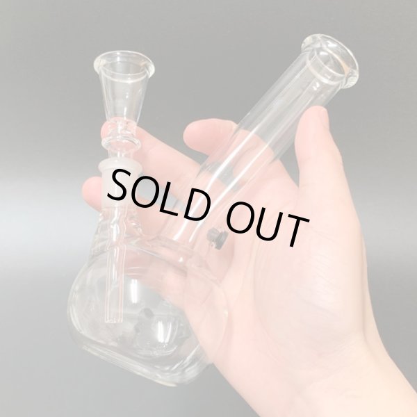 画像4: 7inch Clear Glass Bong Flask  ガラスボング 18cm (4)