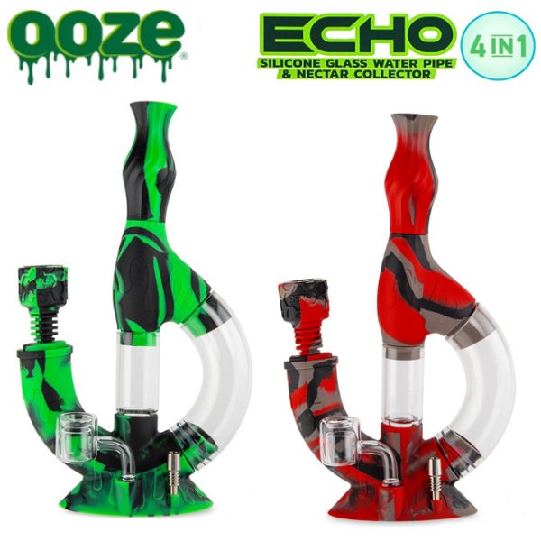 画像1: OOZE - ECHO Silicone Water Pipe & Nectar Collector 4 in 1 ガラス&シリコン ボング（ハーブ／ワックス／CBDカートリッジ対応） (1)