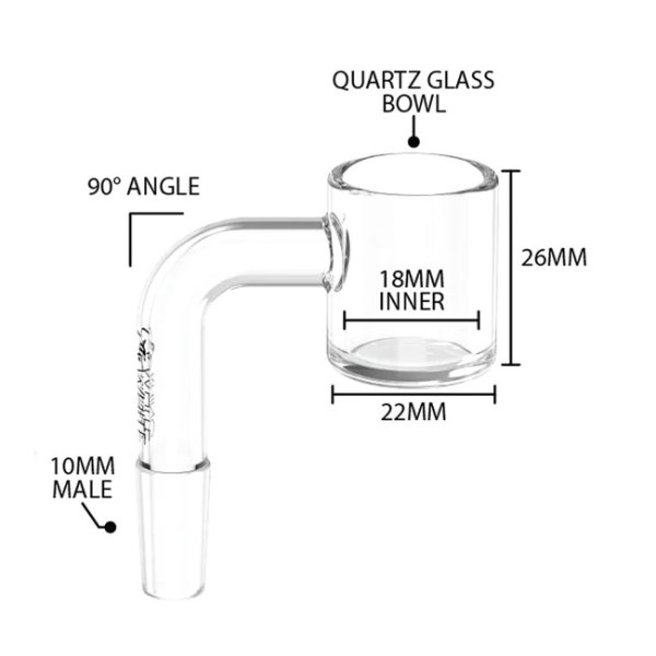 画像2: White Rhino - 2mm／4mm Quartz Banger ワックス & オイル用　火皿 ネイル（太さ14mm ／ オス型） (2)