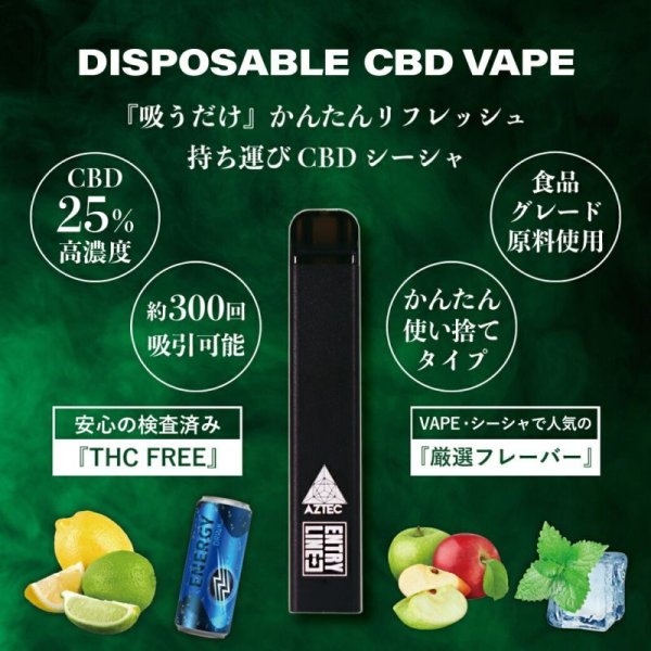 画像2: Aztec アステカ -  使い捨て CBD シーシャ （CBD 含有率 25%） (2)
