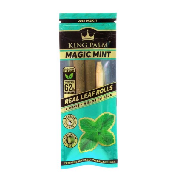 画像1: KING PALM - Mini Pre-Rolled Magic Mint  ナチュラルリーフラップ 2本入り (1)
