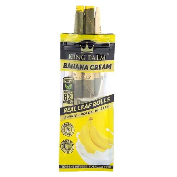 画像2: KING PALM - Mini Pre-Rolled Banana Cream ナチュラルリーフラップ 2本入り (2)
