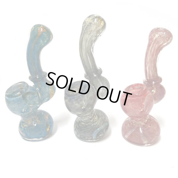 画像1: Mini Silver Fumed Frit Glass シャーロック バブラー (1)