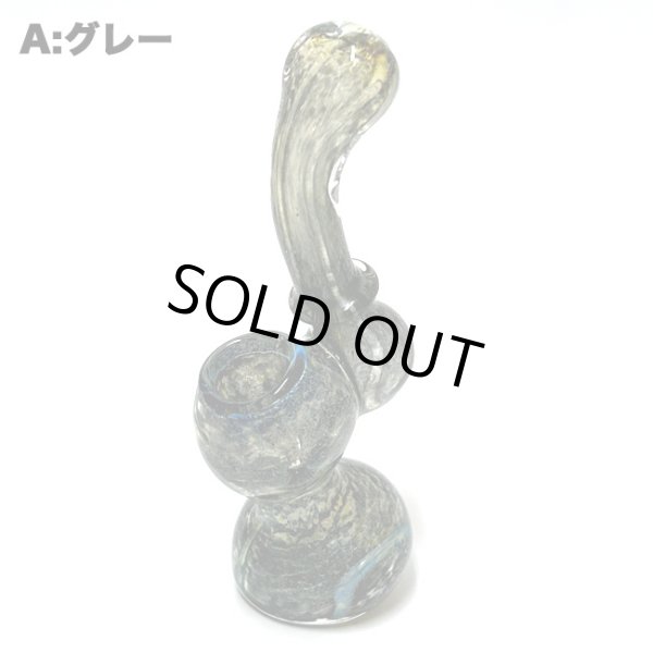 画像2: Mini Silver Fumed Frit Glass シャーロック バブラー (2)