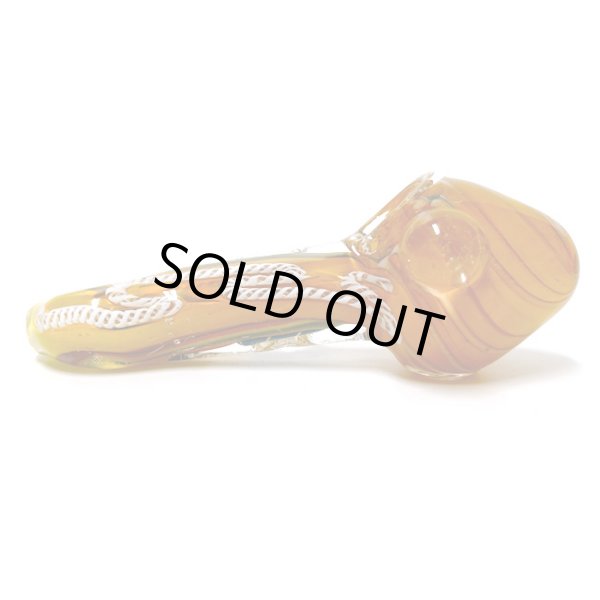 画像3: Thick Gold Fumed Stripe Glass Pipe ガラスパイプ (3)