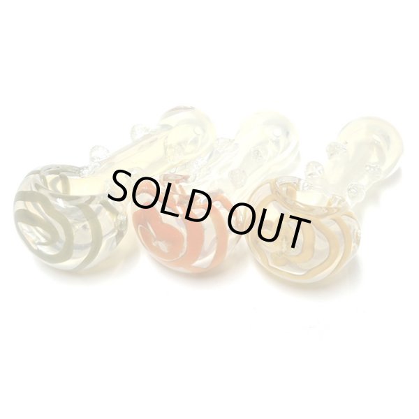 画像1: Spiral Striped Color Changing Glassスモール ガラスパイプ (1)