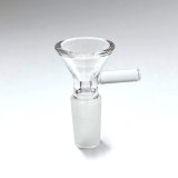 画像: Clear Glass on Glass Bowl with Handle - ガラスボング　水パイプ用　火皿 ／ 14mm オス型