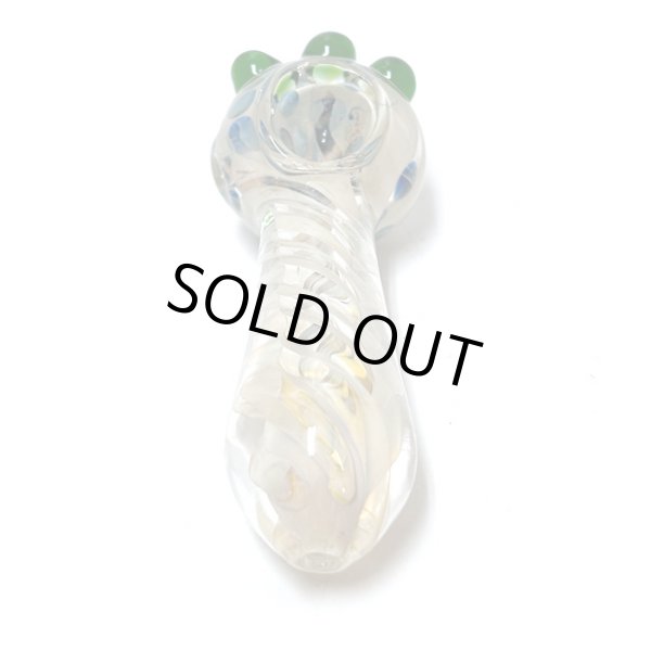 画像2: Silver Furned Spiral Glass Pipe ガラスパイプ (2)