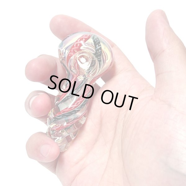 画像7: Color Changing Striped Twisted Glassスモール ガラスパイプ (7)