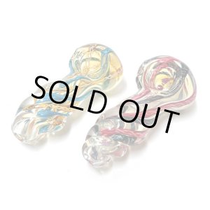 画像: Color Changing Striped Twisted Glassスモール ガラスパイプ